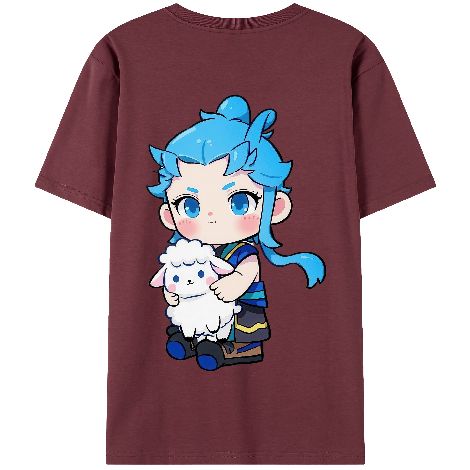 （画像用） Ne Zha 2 ナタ 魔童の大暴れ 綿100％半袖Tシャツ（背面プリント）